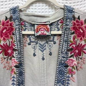 JOHNNY WAS women's davis effortless coat in light gray. Gently worn.